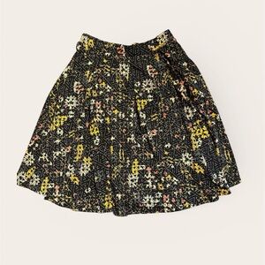 LuLaRoe Black Skirt with Yellow and Pink Floral Pattern